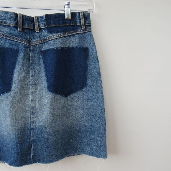 Zara TRF IX'D Makers Womens Size Small Denim Upcycled Distressed Jean Skirt - Picture 11 of 15